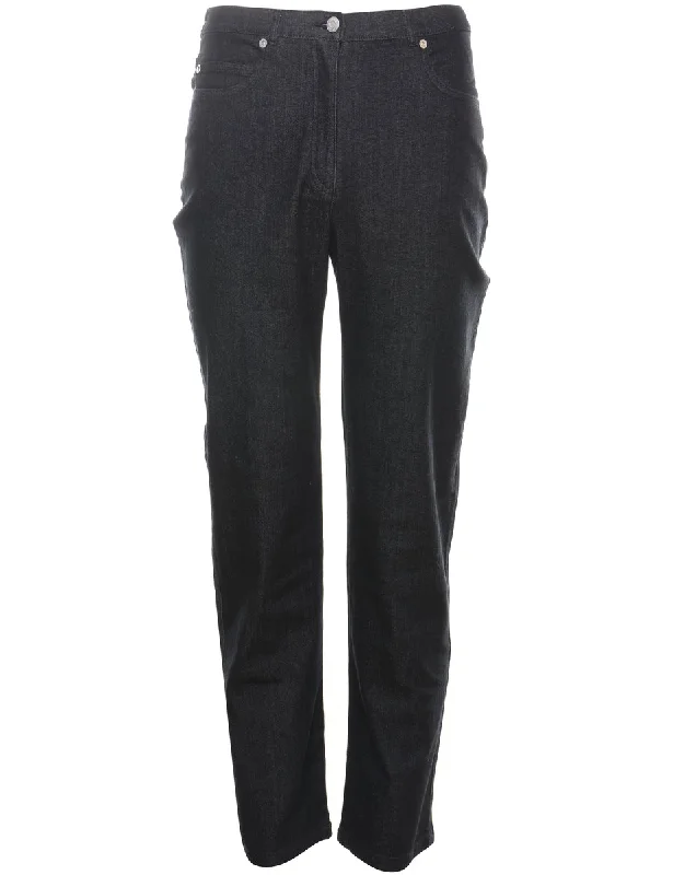 Dark Wash Straight-Leg Denim Trousers - W28 L31 Trousers Harem Relaxed Fit