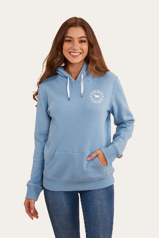 Signature Bull Womens Pullover Hoodie - Dusk/White Gathered Sleeve Pullover