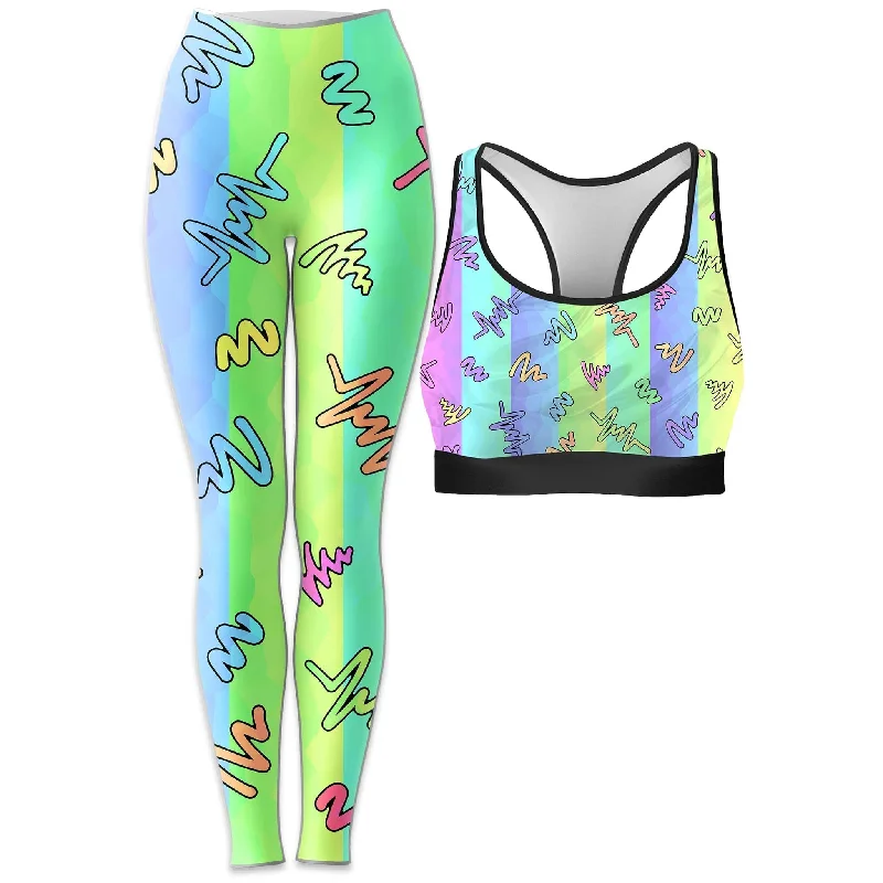 Trippy Doodles Rave Bra and Leggings Combo Elegant Embellished Leggings