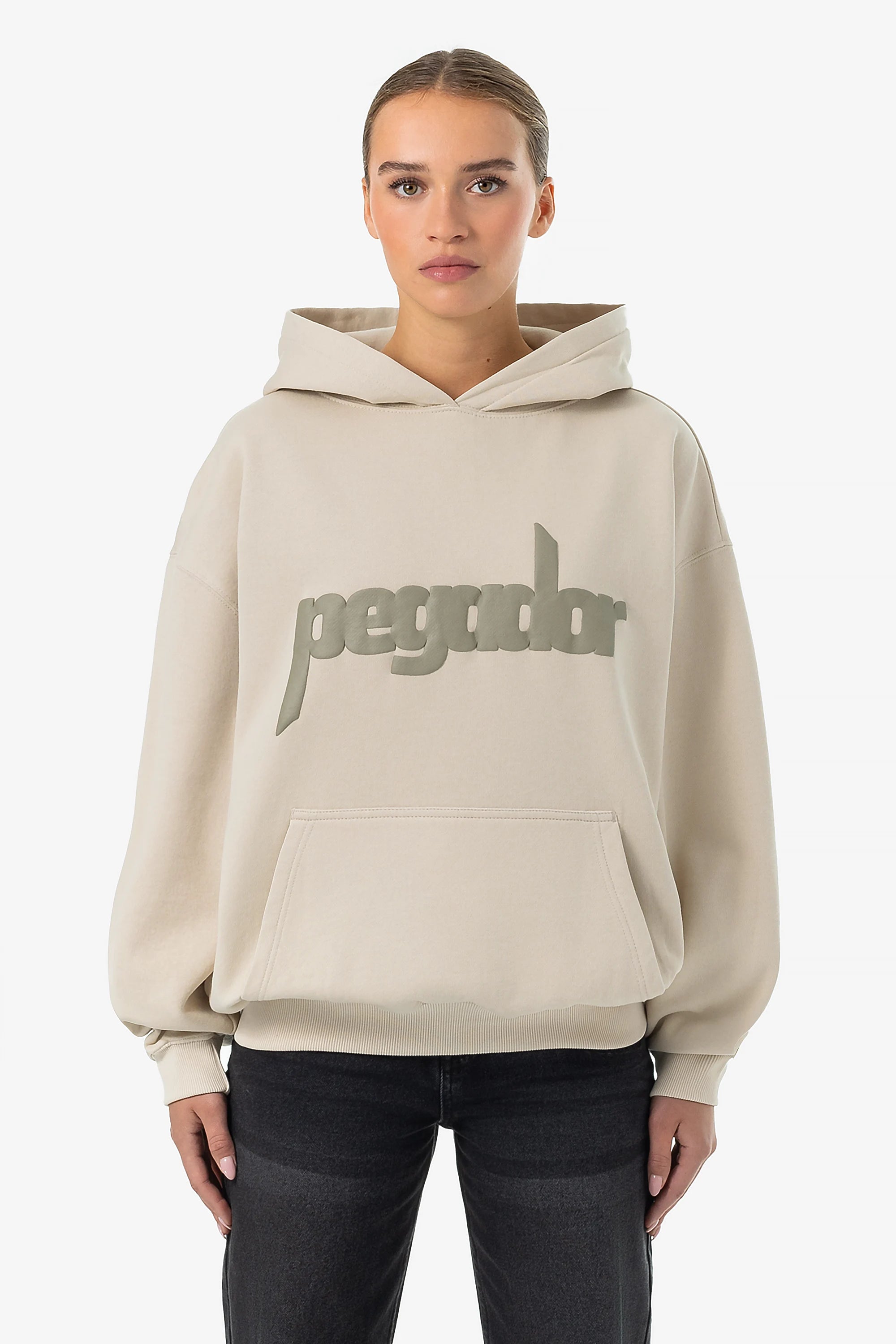 Bonnie Oversized Hoodie Washed Light Beige Hoodie with Magnetic Closure Innovative Modern Bonnie Oversized Hoodie Washed Light Beige Hoodie with Magnetic Closure Innovative Modern