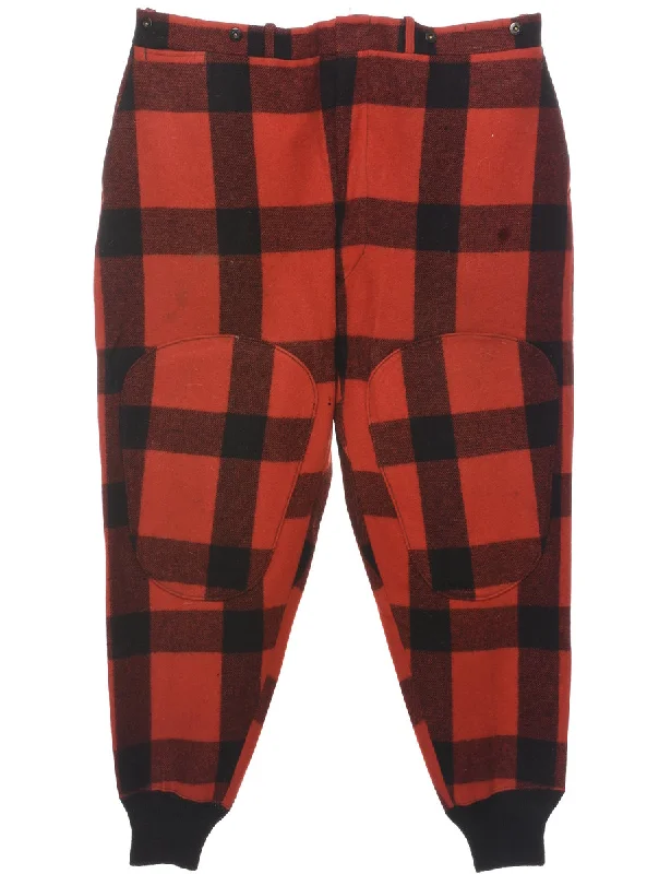 Woolrich Buffao Check Trousers - W42 L32 Trousers Palazzo Wide Leg