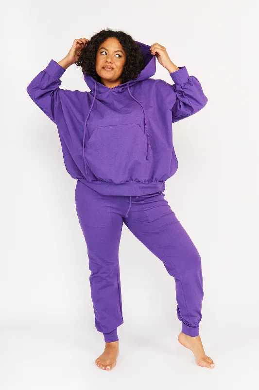 Limited Edition Oversized Cropped Hoodie in T.Purple Hoodie with Metallic Shiny Futuristic Limited Edition Oversized Cropped Hoodie in T.Purple Hoodie with Metallic Shiny Futuristic
