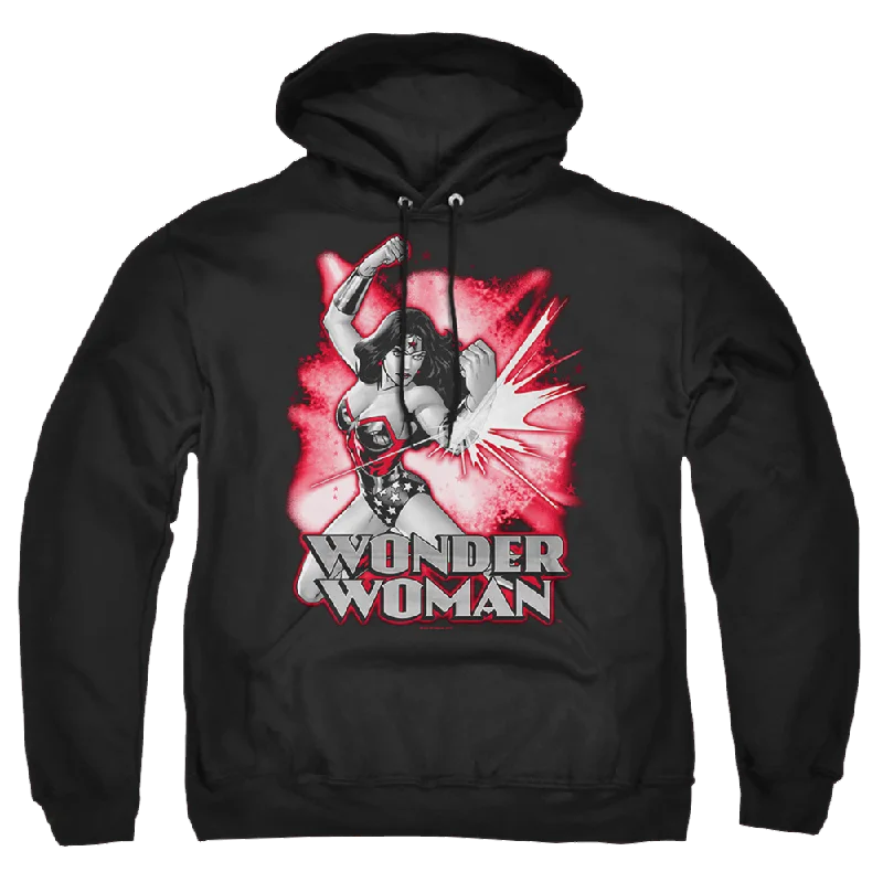 Justice League Wonder Woman Red & Gray Pullover Hoodie High Neck Pullover
