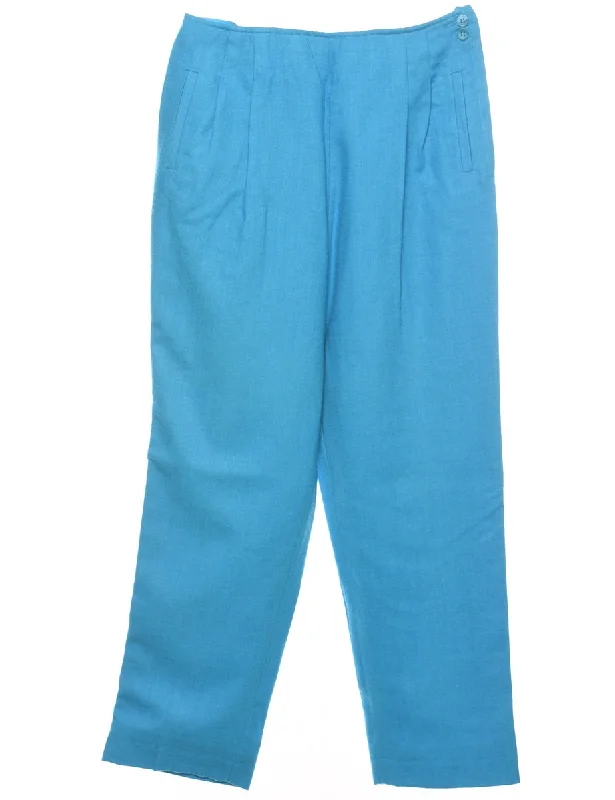 Light Blue Pleated Trousers - W32 L29 Trousers Polka Dot Cute