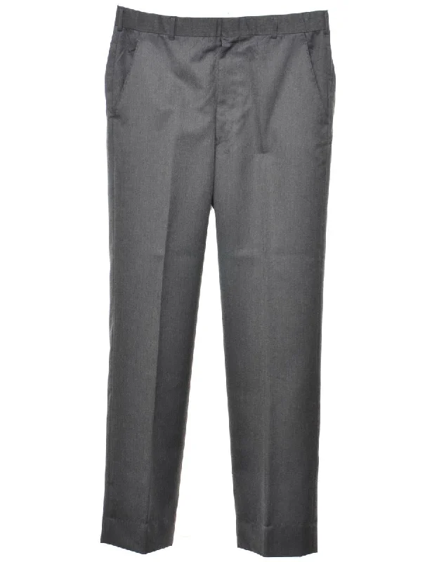 Dark Grey Straight-Leg Trousers - W34 L33 Trousers Running Lightweight