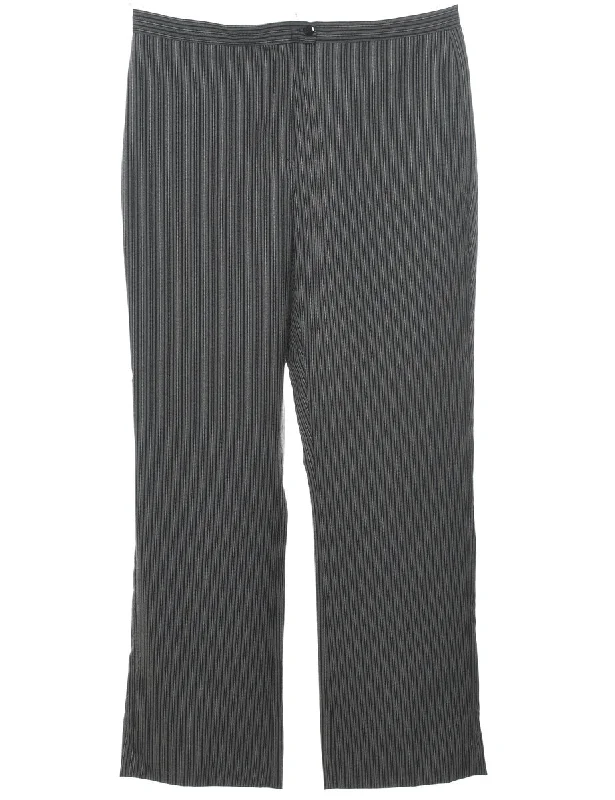 Striped Dark Grey Trousers - W32 L30 Trousers practical durable