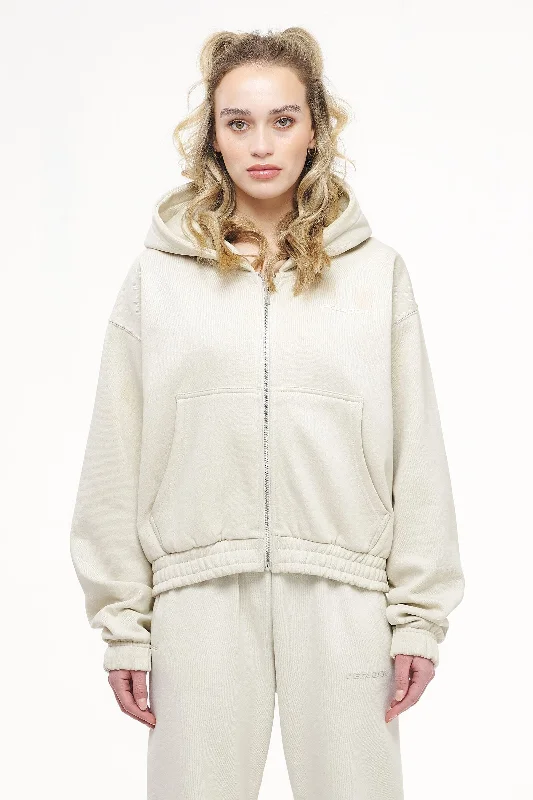 Valinda Cropped Zip Hoodie Vintage Washed Angels Cream Gum Hoodie with Print Artistic Unique Valinda Cropped Zip Hoodie Vintage Washed Angels Cream Gum Hoodie with Print Artistic Unique