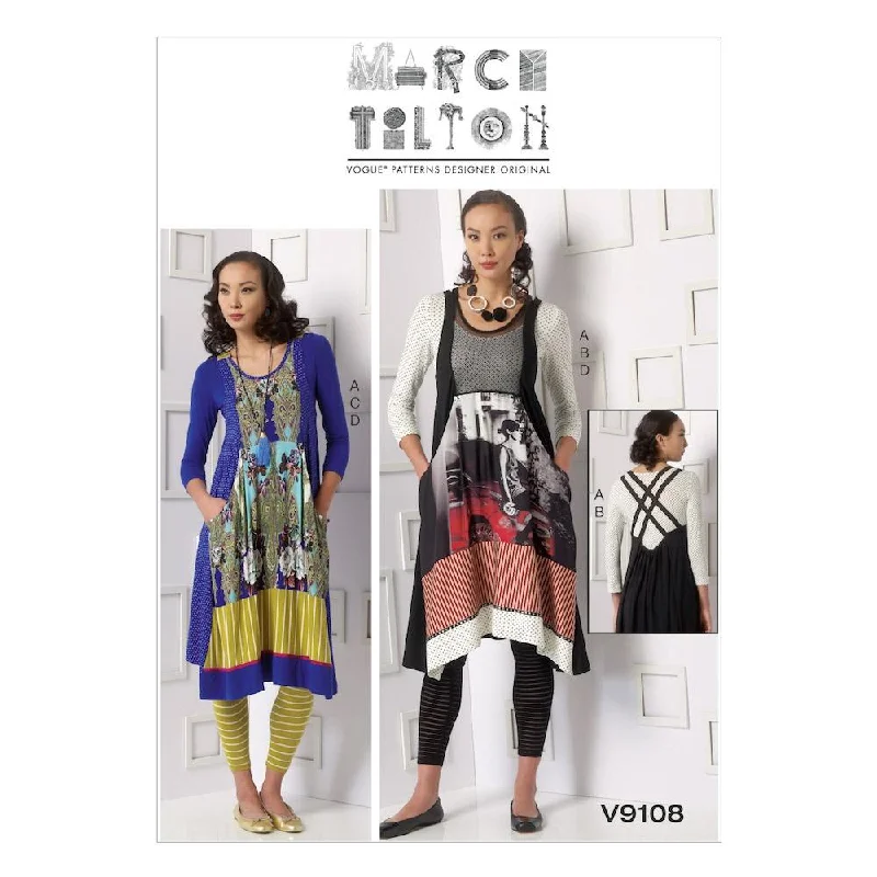 Vogue Pattern V9108 Misses' Top, Dress and Leggings Elegant Casual Fit Leggings