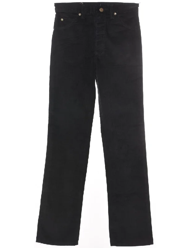 Lee Black Corduroy Fabric Trousers - W28 L32 Trousers versatile all-occasion