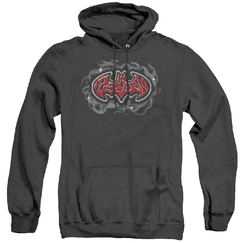 Dc Batman Hip Hop Logo - Heather Pullover Hoodie Keyhole Neck Pullover