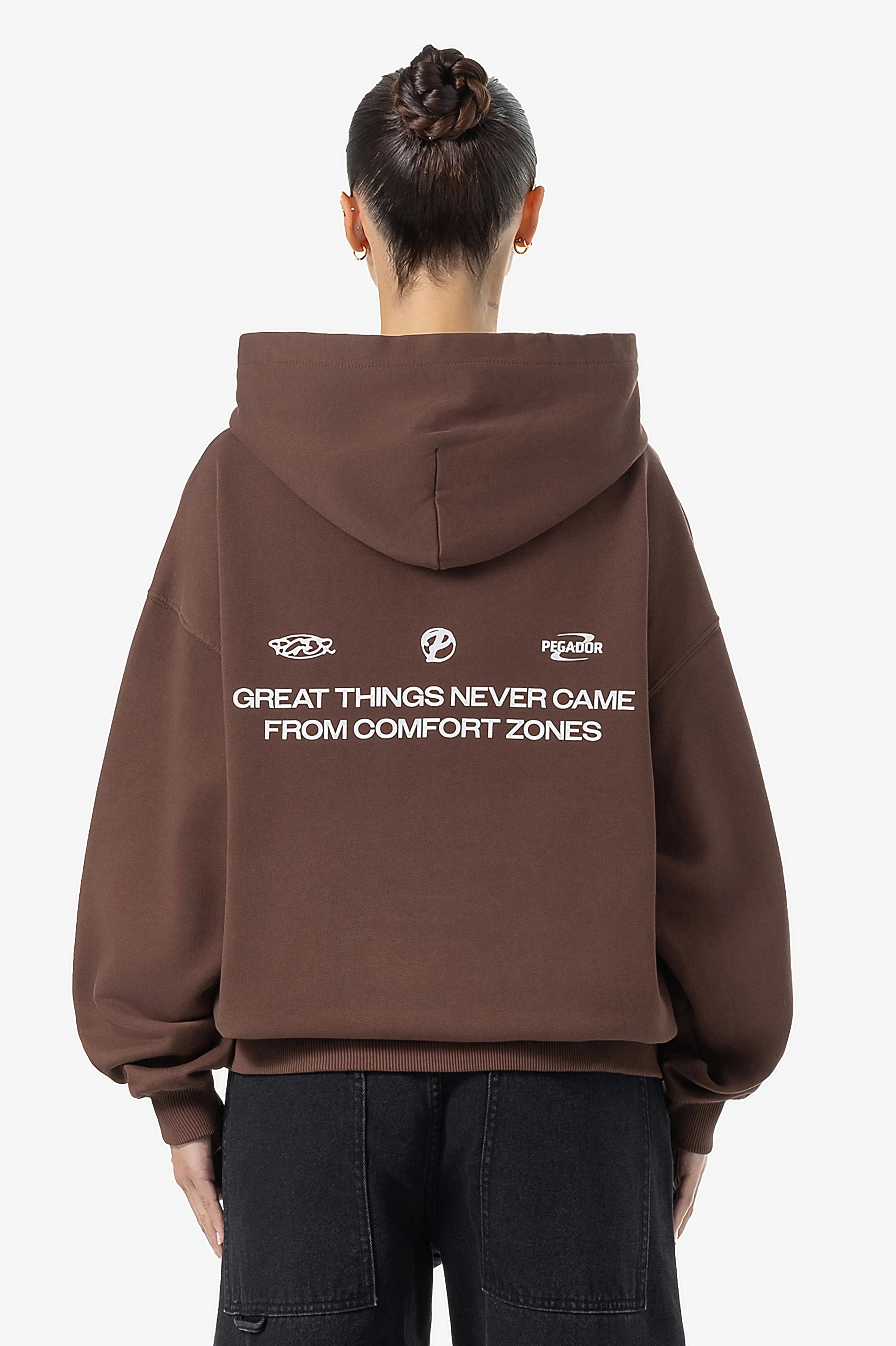 Mairi Oversized Hoodie Washed Hazel Brown Hoodie with Back Slit Movement Comfort