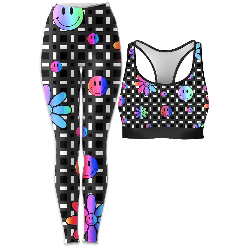 Smiles All Around Rave Bra and Leggings Combo Cozy Sweat-Wicking Leggings