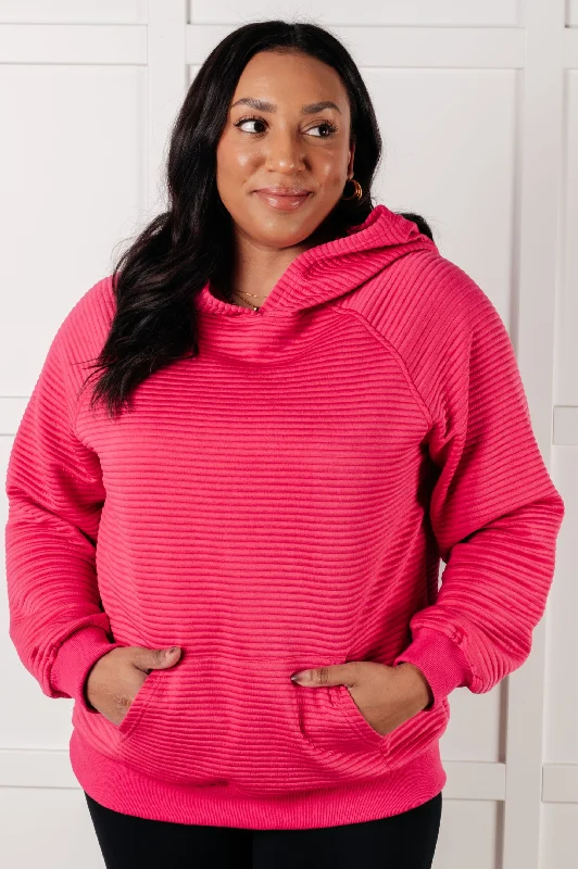 Hazel Blues® | Crosswalk Textured Hoodie in Rose Hoodie with Hidden Zipper Minimalist Clean Hazel Blues® | Crosswalk Textured Hoodie in Rose Hoodie with Hidden Zipper Minimalist Clean