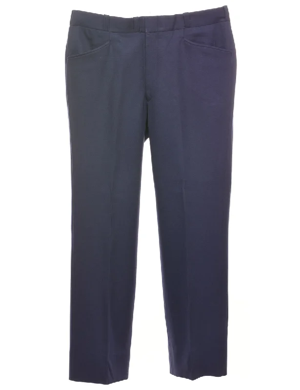 Navy Suit Trousers - W34 L30 Trousers Canvas Durable