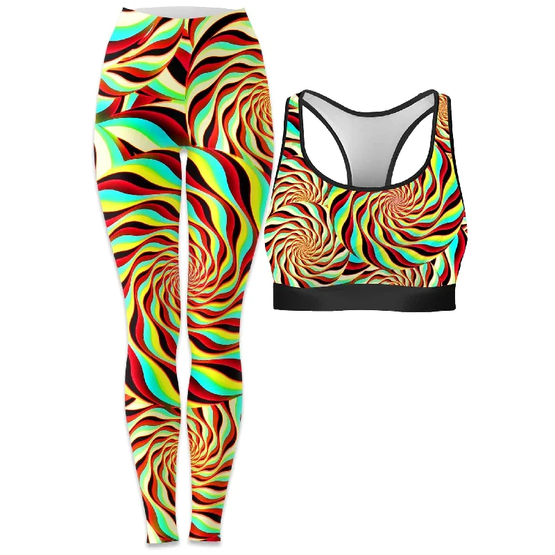 Pineal Swirl Rave Bra and Leggings Combo Classic Solid Color Leggings