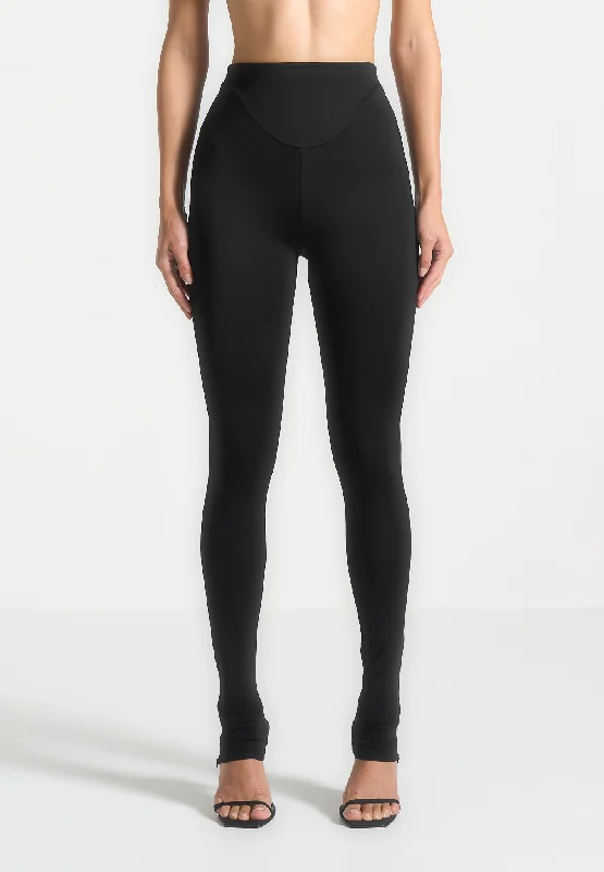 Éternelle High Waisted Leggings - Black Elegant Animal Print Leggings
