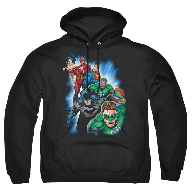 Justice League Heroes Unite Pullover Hoodie Textured Knit Design