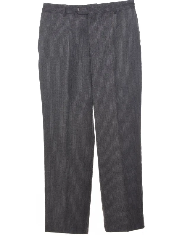 Pinstriped Tapered Fit Trousers - W33 L29 Trousers New Arrival