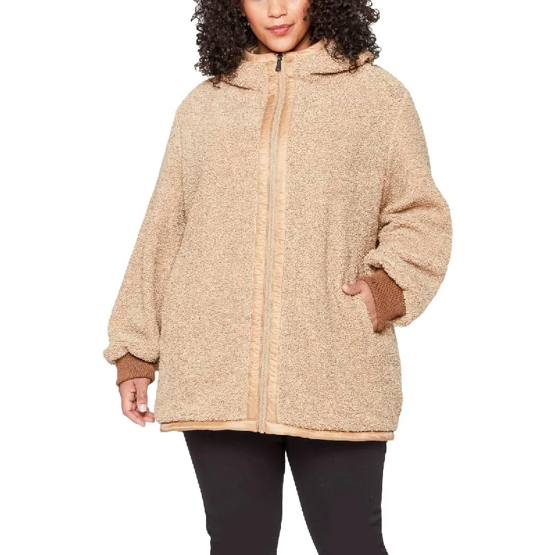 1 Madison Expedition Women's Contrast Trim Oversized Hooded Faux Fur Coat Coat Overcoat Trench Coat 1 Madison Expedition Women's Contrast Trim Oversized Hooded Faux Fur Coat Coat Overcoat Trench Coat
