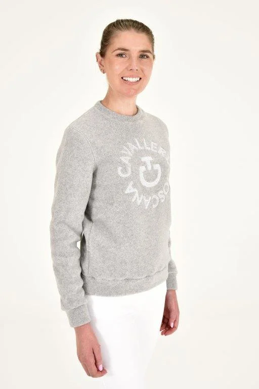 Fleece Crew Neck Pullover - Grey Slim Sleeve Pullover