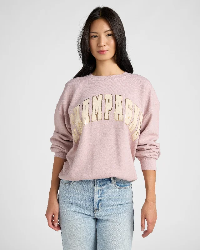 Champagne Sweatshirt Hoodie with Emblem Brand Identity