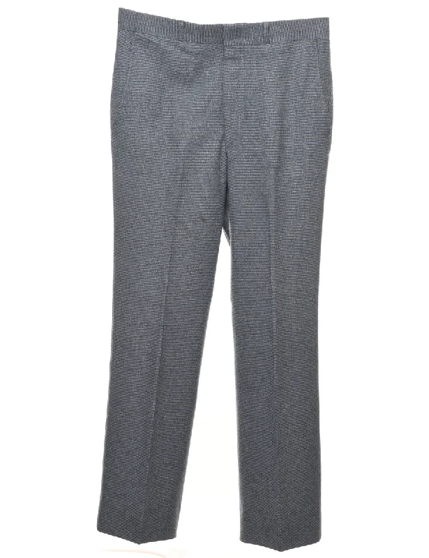 Grey Straight-Fit Trousers - W32 L30 Skinny Trousers Denim Stretchy