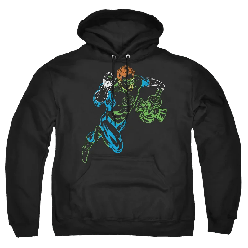 Green Lantern Neon Lantern - Pullover Hoodie Sabrina Neck Pullover