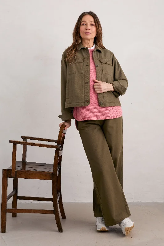 Seasalt Milly Trouser in Dark Seagrass Trousers Velvet Soft