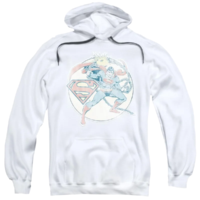 DC Comics Retro Superman Iron On - Pullover Hoodie Sheath Sleeve Elegant