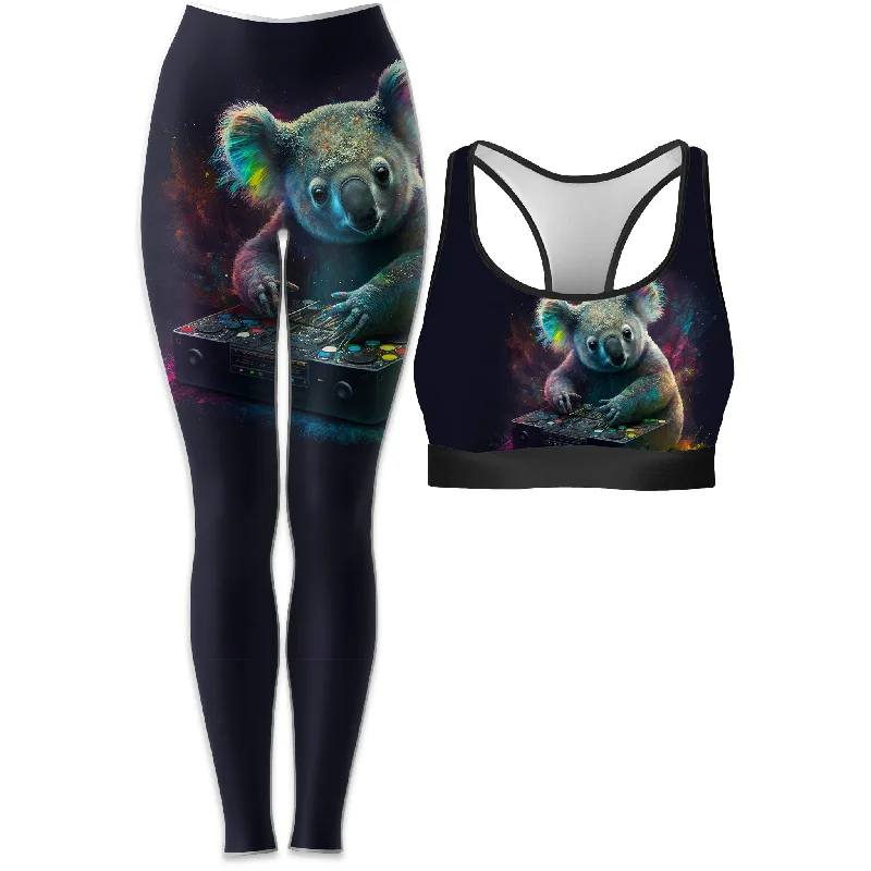 Koala Remix Rave Bra and Leggings Combo Trendy Tie-Dye Leggings