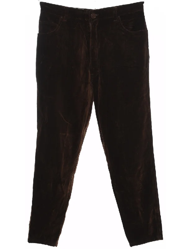 Dark Brown Velvet Trousers - W32 L27 Trousers Hiking Durable
