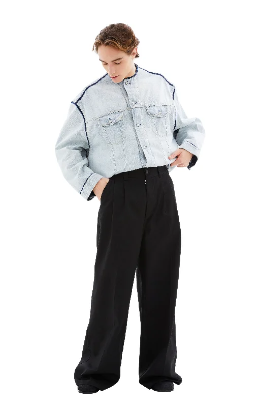 Wide Leg Trousers (Black) Trousers Floral Bohemian