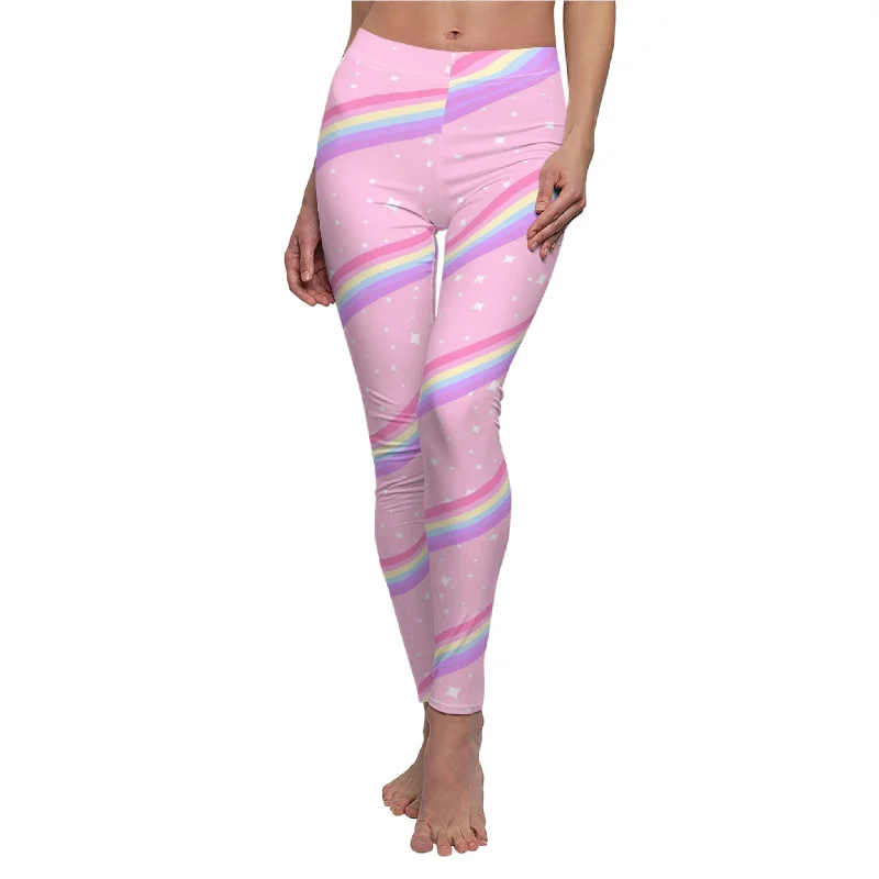 Kawaii Sparkle Cake Rainbow Beam Women's Cut & Sew Casual Leggings Cozy Textured Workout Leggings Kawaii Sparkle Cake Rainbow Beam Women's Cut & Sew Casual Leggings Cozy Textured Workout Leggings