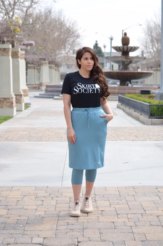 Pisa Teal Athletic Skirt (capri leggings) Chic Smooth Fit Leggings