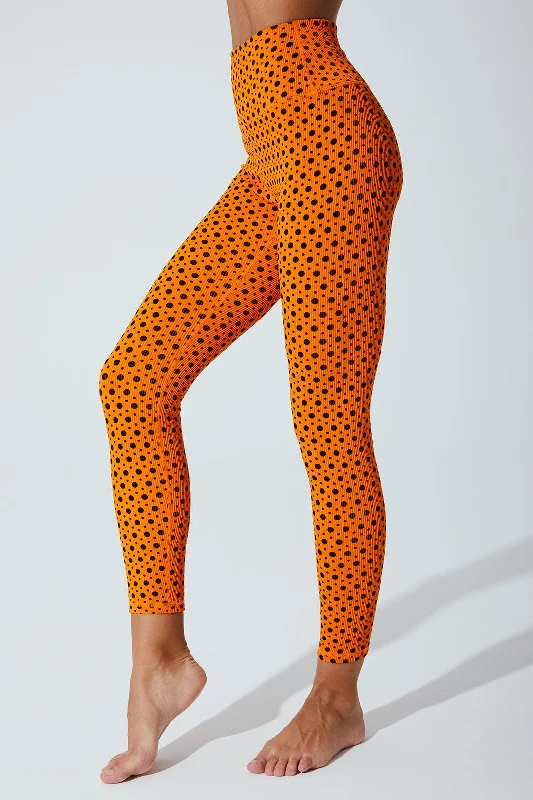 Hafwen Polka Dots Legging - Orange Beetle Trendy Black Mesh Leggings