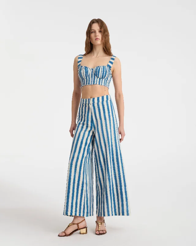 Adele Trousers in Ikat Stripes Print Trousers Winter Warm