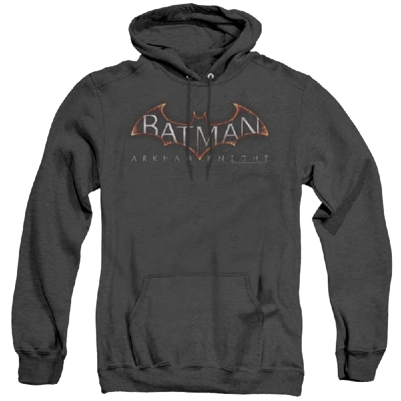 Batman Arkham Knight Logo - Heather Pullover Hoodie Faux Fur Trim