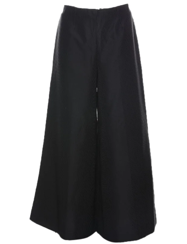 Black Flared Trousers - W26 L27 Trousers Prom Sequined