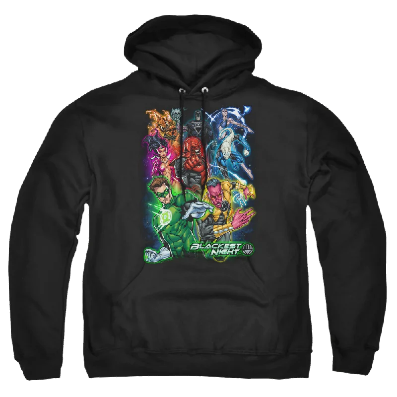 Green Lantern Blackest Group - Pullover Hoodie Open Neck Pullover