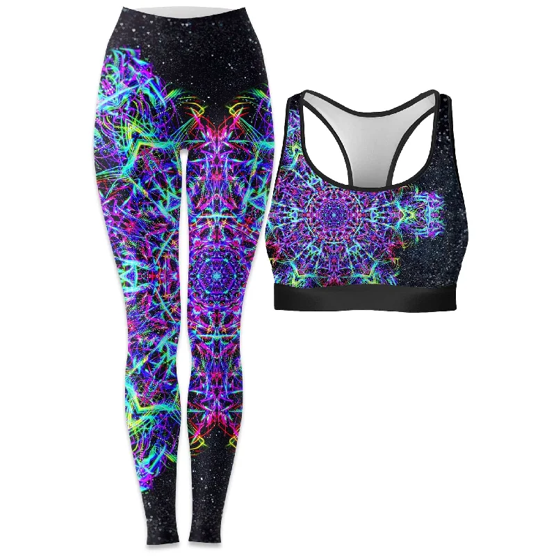 Stargate Rave Bra and Leggings Combo Trendy High-Waist Tummy Control Leggings
