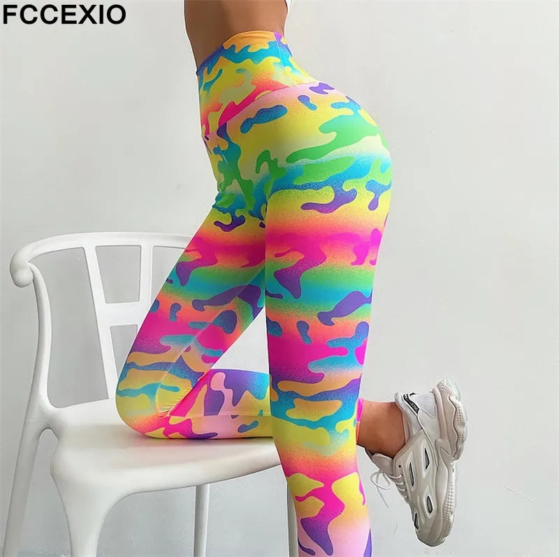 FCCEXIO Camouflage Leopard Print High Waist Leggins Fitness Sexy Leggings Tights Running Workout Pants Push Up Gym Leggings Stylish Patterned Active Leggings FCCEXIO Camouflage Leopard Print High Waist Leggins Fitness Sexy Leggings Tights Running Workout Pants Push Up Gym Leggings Stylish Patterned Active Leggings
