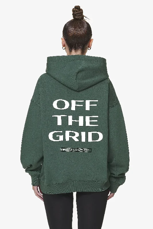 Navisk Oversized Hoodie Washed Sage Green Hoodie with Half-Zip Sporty Casual