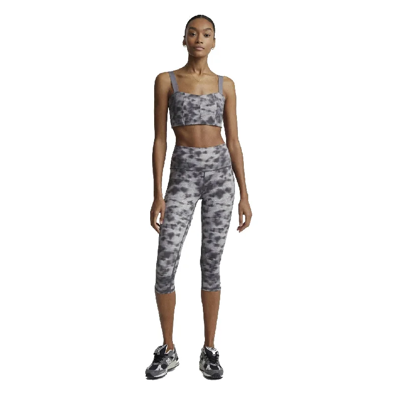 Varley Lets Go Crop 18 Concrete Leaf Womens Leggings Fashionable Printed Leggings
