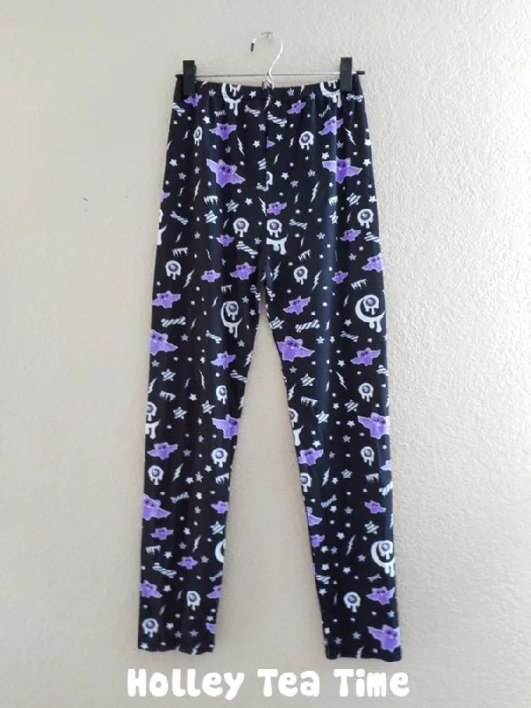 Milky bat night black leggings [made to order] Trendy Spandex Leggings