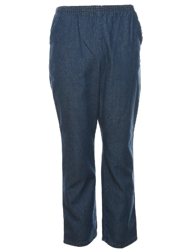 Elasticated Waist Denim Trousers - W24 L29 Trousers luxurious premium