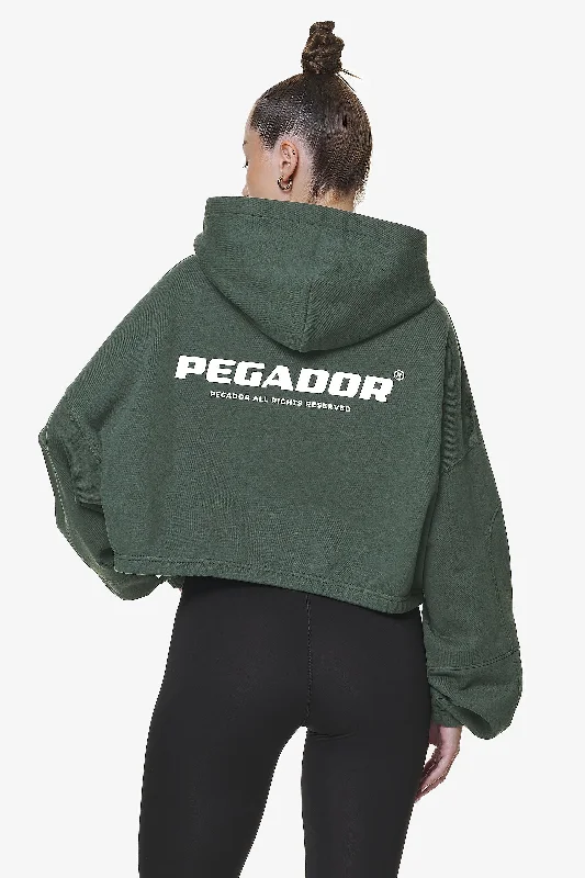 Skei Logo Oversized Cropped Hoodie Washed Sage Green Hoodie with Turtle Neck Cozy Winter Skei Logo Oversized Cropped Hoodie Washed Sage Green Hoodie with Turtle Neck Cozy Winter