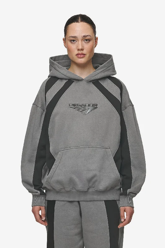 Amira Oversized Hoodie Washed Deep Grey Black Cotton Hoodie Fleece Lining Warmth