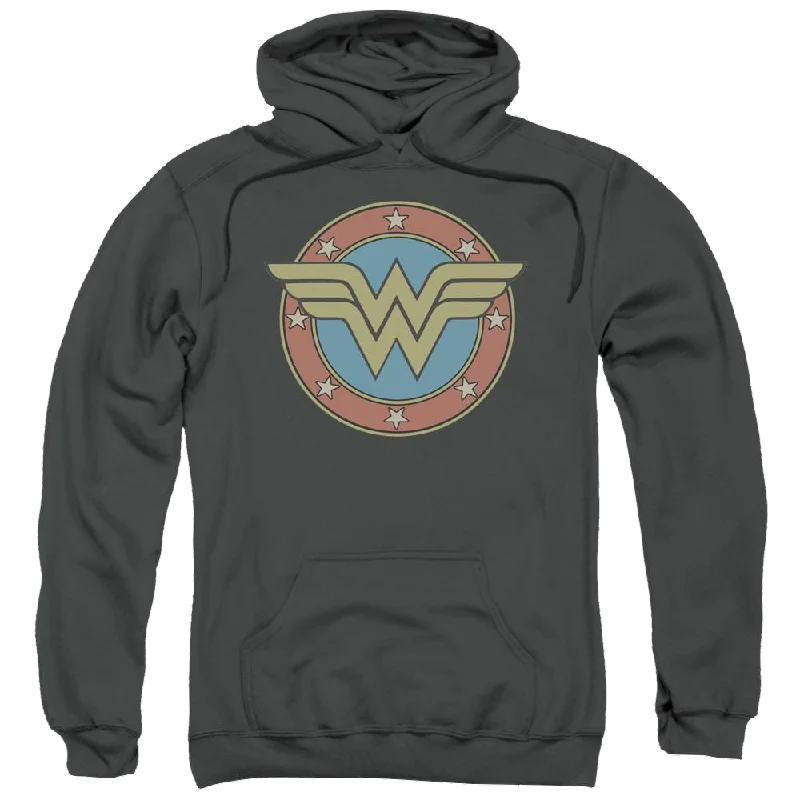 DC Comics Ww Vintage Emblem - Pullover Hoodie Turtleneck Warm Pullover