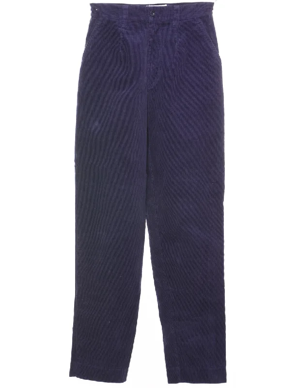Purple Tapered 1990s Corduroy Trousers - W24 L31 Trousers Party Sparkling