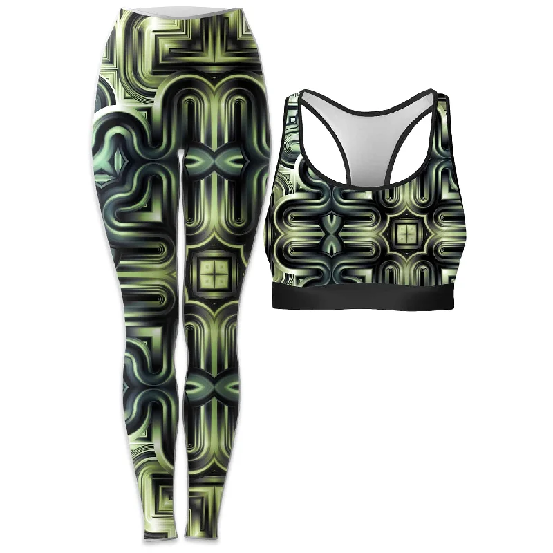 Unthinkable Machines Rave Bra and Leggings Combo Comfortable Workout Fitness Leggings